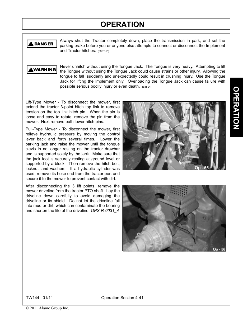 Operation, Opera t ion | Rhino Mounts RHINO TW144 User Manual | Page 151 / 196