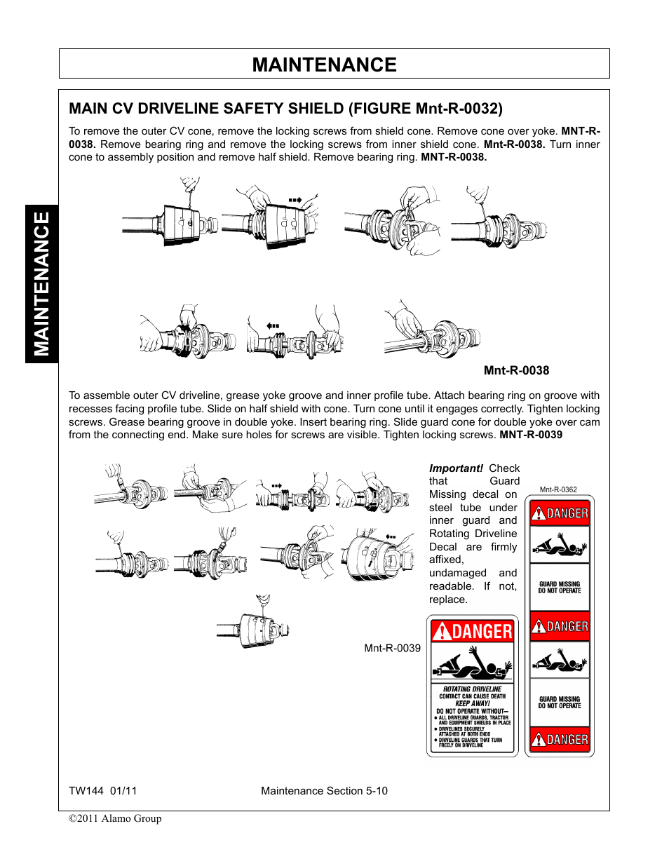 Maintenance | Rhino Mounts RHINO TW144 User Manual | Page 168 / 196