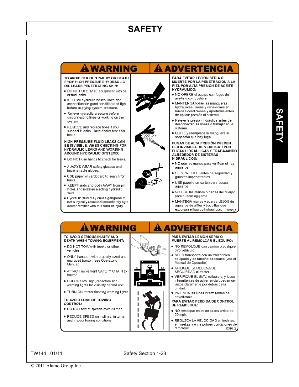 Safety | Rhino Mounts RHINO TW144 User Manual | Page 33 / 196