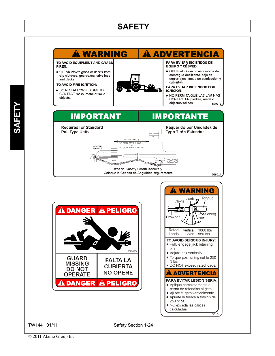 Safety | Rhino Mounts RHINO TW144 User Manual | Page 34 / 196