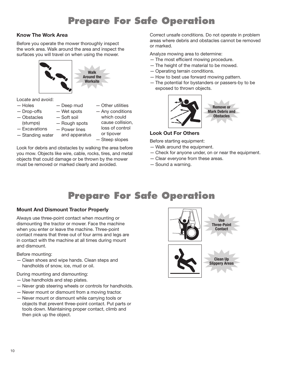 Prepare for safe operation | Rhino Mounts RHINO TW144 User Manual | Page 50 / 196