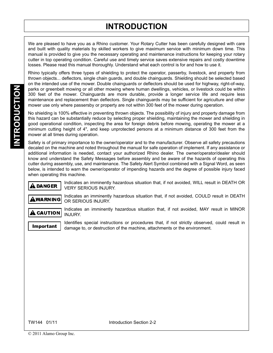Introduction | Rhino Mounts RHINO TW144 User Manual | Page 94 / 196