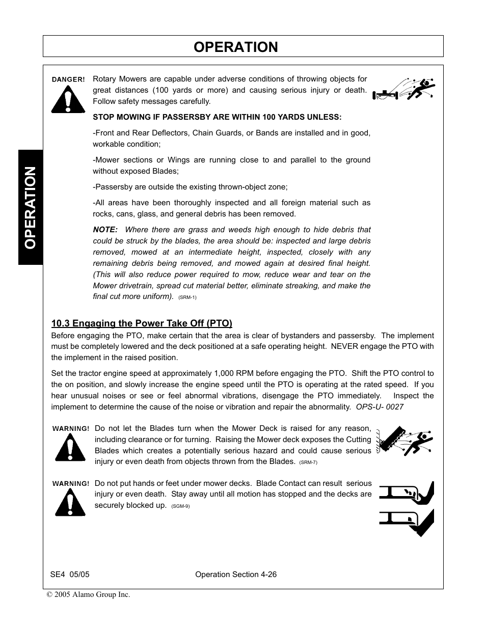 3 engaging the power take off (pto), Engaging the power take off (pto) -26, Operation | Opera t ion | Rhino Mounts SE4 User Manual | Page 106 / 138