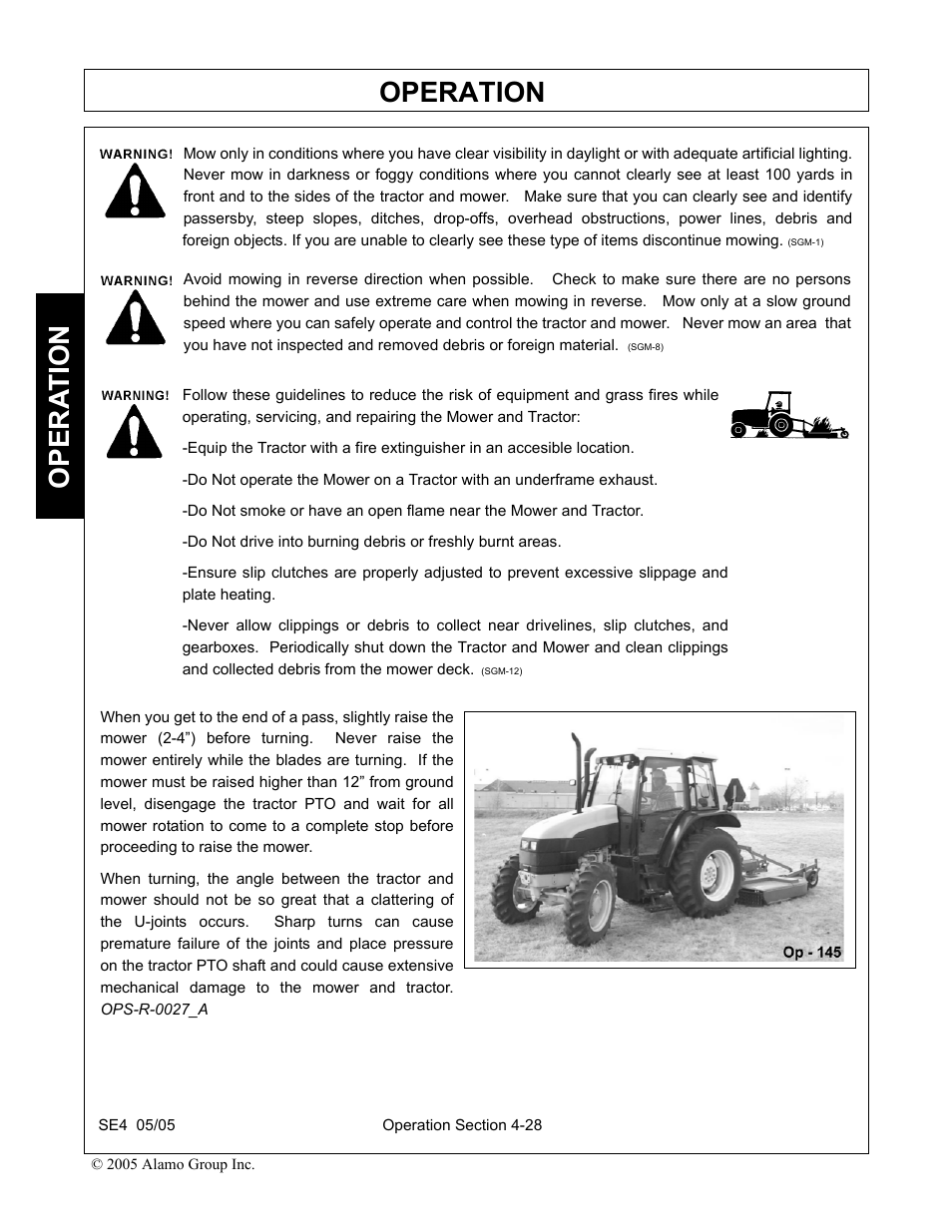 Operation, Opera t ion | Rhino Mounts SE4 User Manual | Page 108 / 138