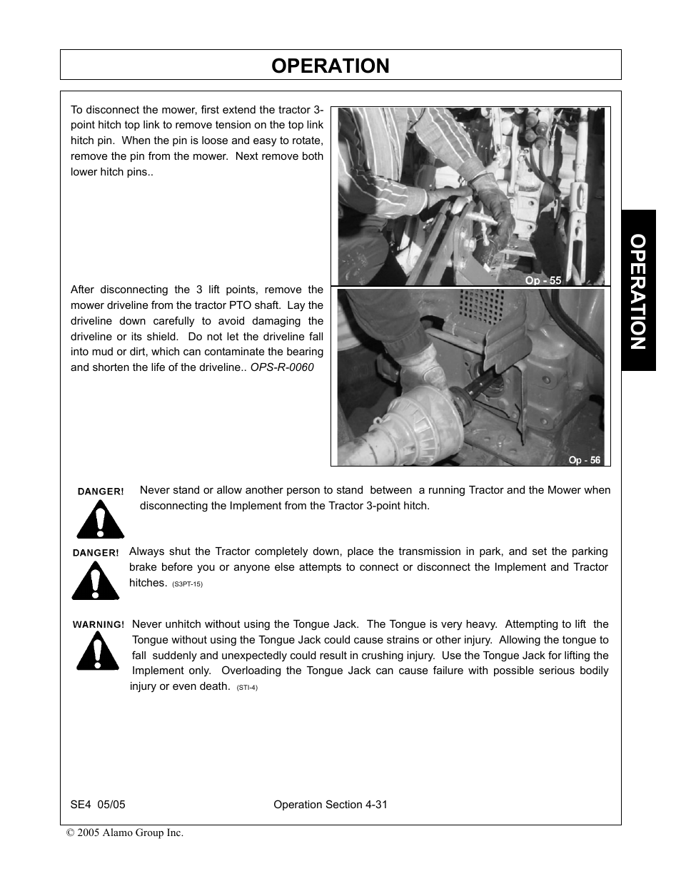 Operation, Opera t ion | Rhino Mounts SE4 User Manual | Page 111 / 138