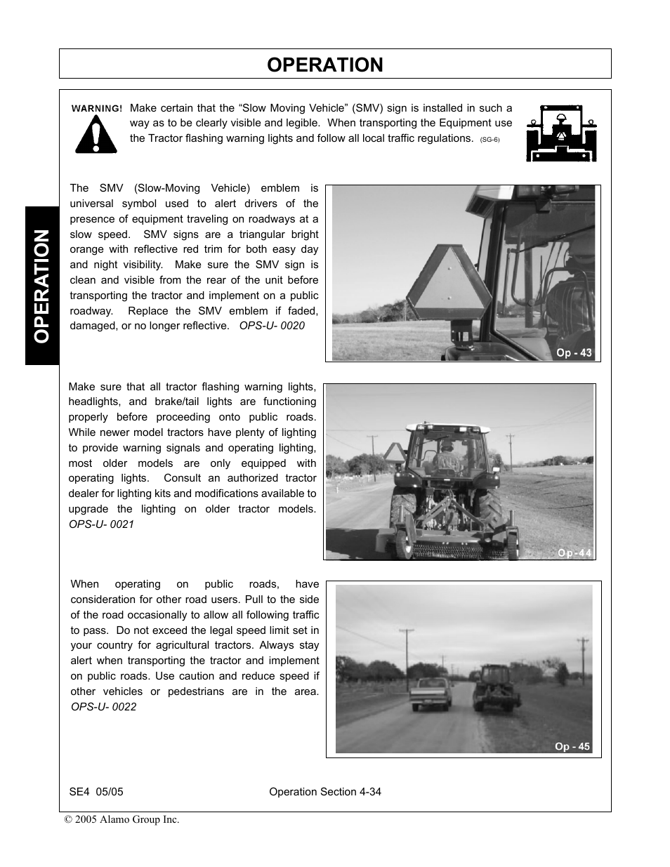 Operation, Opera t ion | Rhino Mounts SE4 User Manual | Page 114 / 138