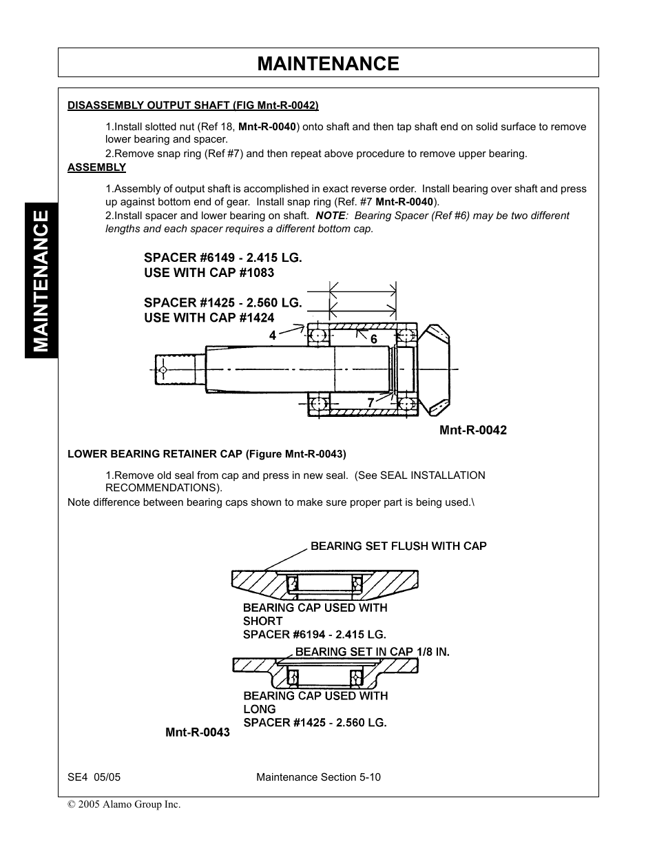 Maintenance | Rhino Mounts SE4 User Manual | Page 128 / 138