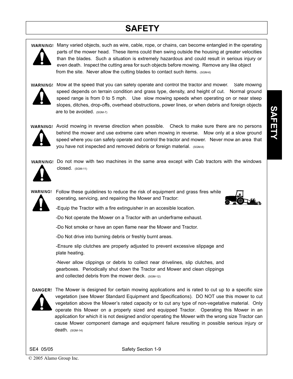 Safety | Rhino Mounts SE4 User Manual | Page 15 / 138