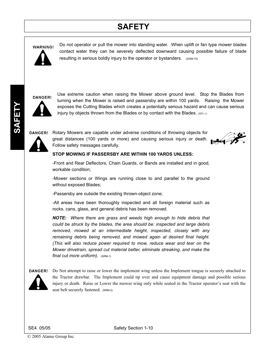 Safety | Rhino Mounts SE4 User Manual | Page 16 / 138