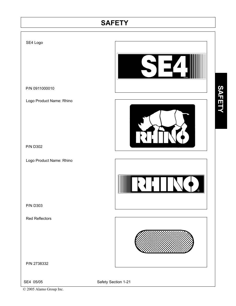 Safety | Rhino Mounts SE4 User Manual | Page 27 / 138