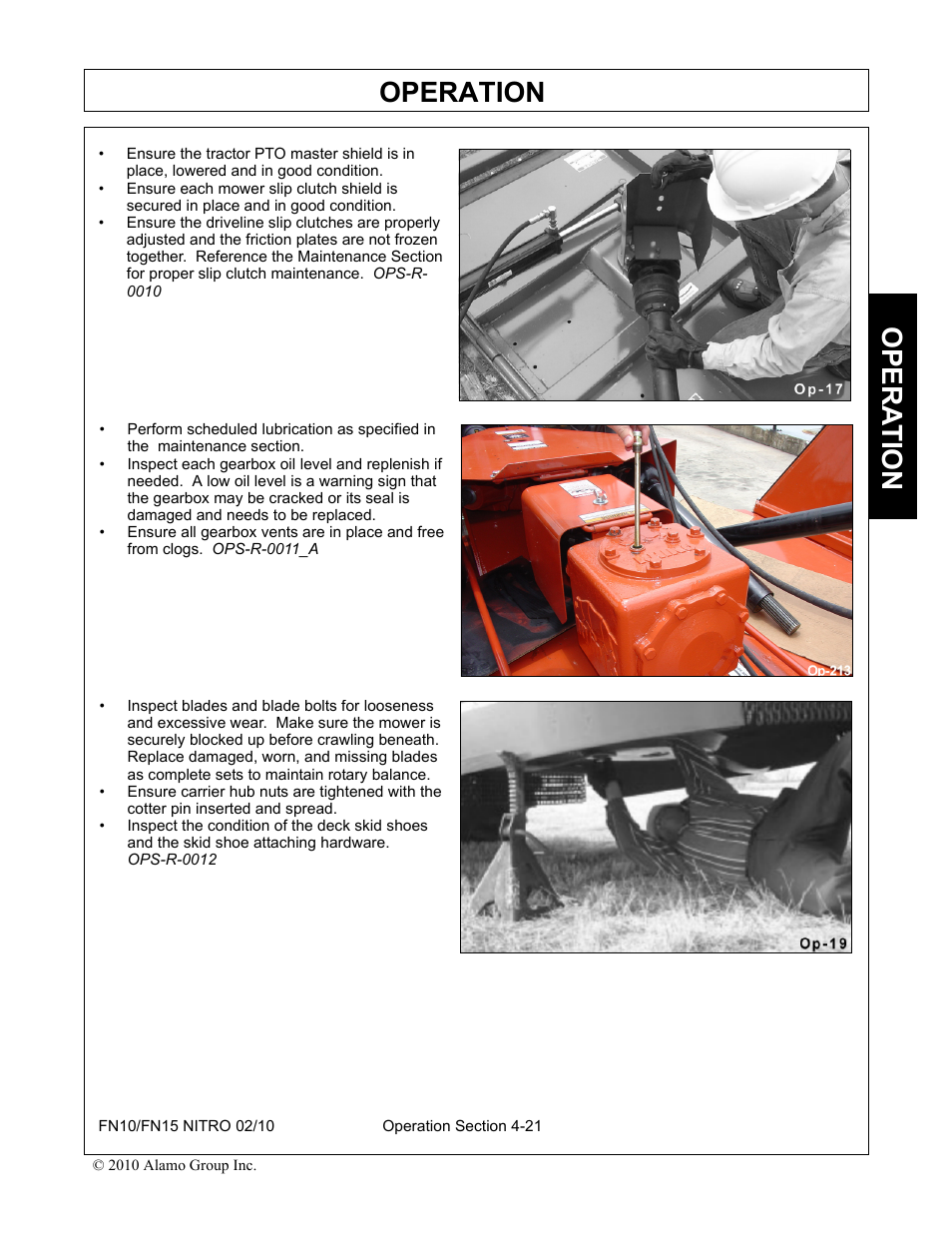 Operation, Opera t ion | Rhino Mounts NITRO FN10 User Manual | Page 113 / 166