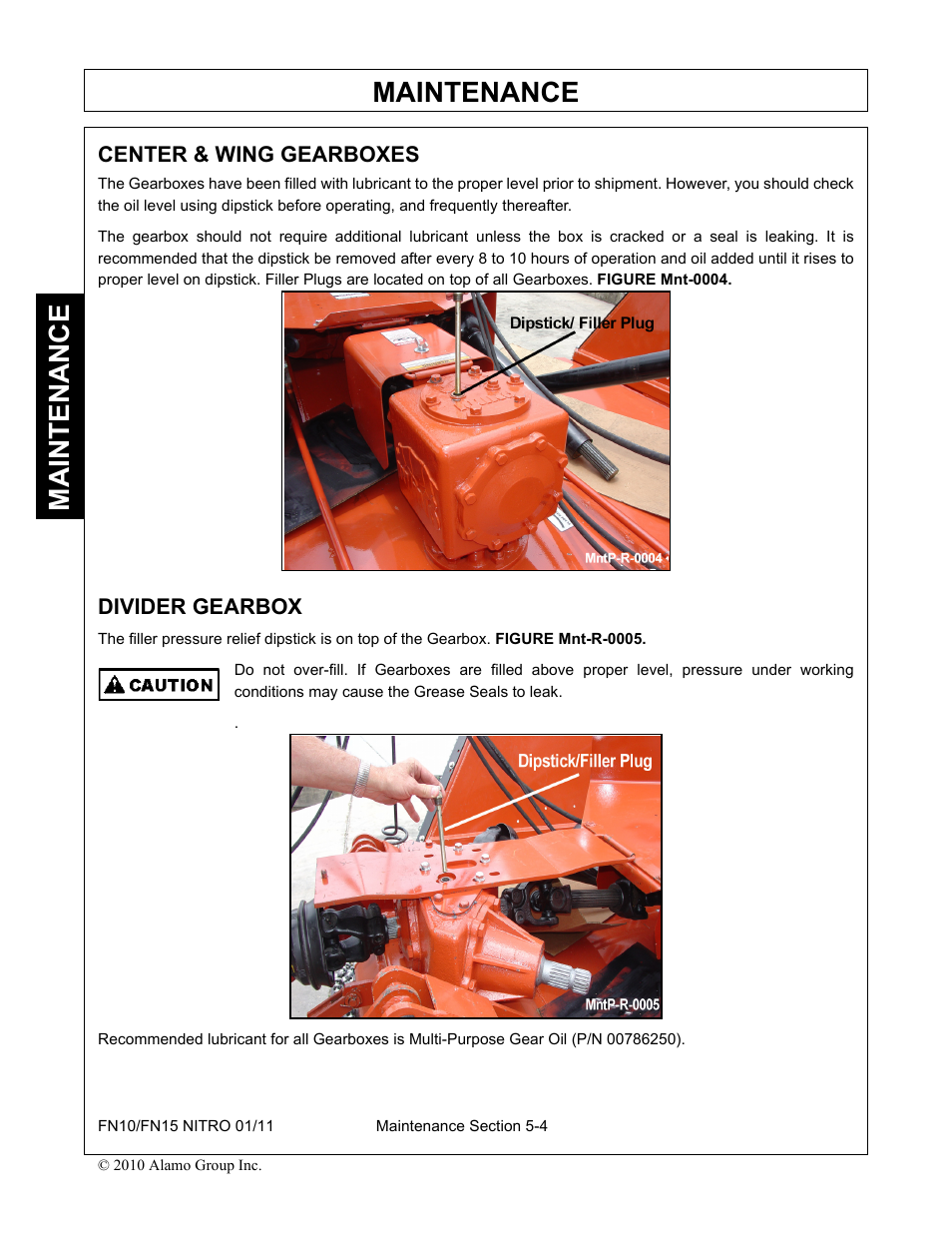 Center & wing gearboxes, Divider gearbox, Center & wing gearboxes -4 divider gearbox -4 | Maintenance | Rhino Mounts NITRO FN10 User Manual | Page 146 / 166