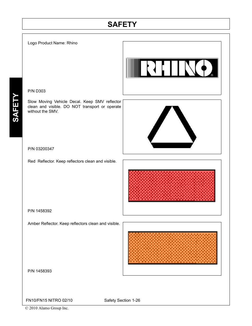 Safety | Rhino Mounts NITRO FN10 User Manual | Page 32 / 166