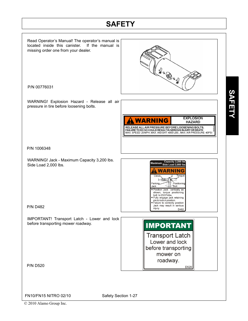 Safety | Rhino Mounts NITRO FN10 User Manual | Page 33 / 166