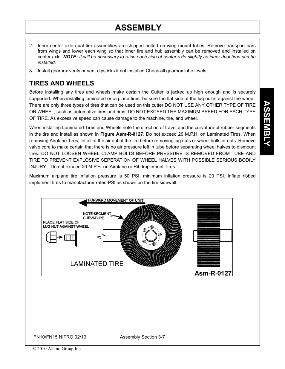 Tires and wheels, Tires and wheels -7, Assembly | Assembl y | Rhino Mounts NITRO FN10 User Manual | Page 91 / 166