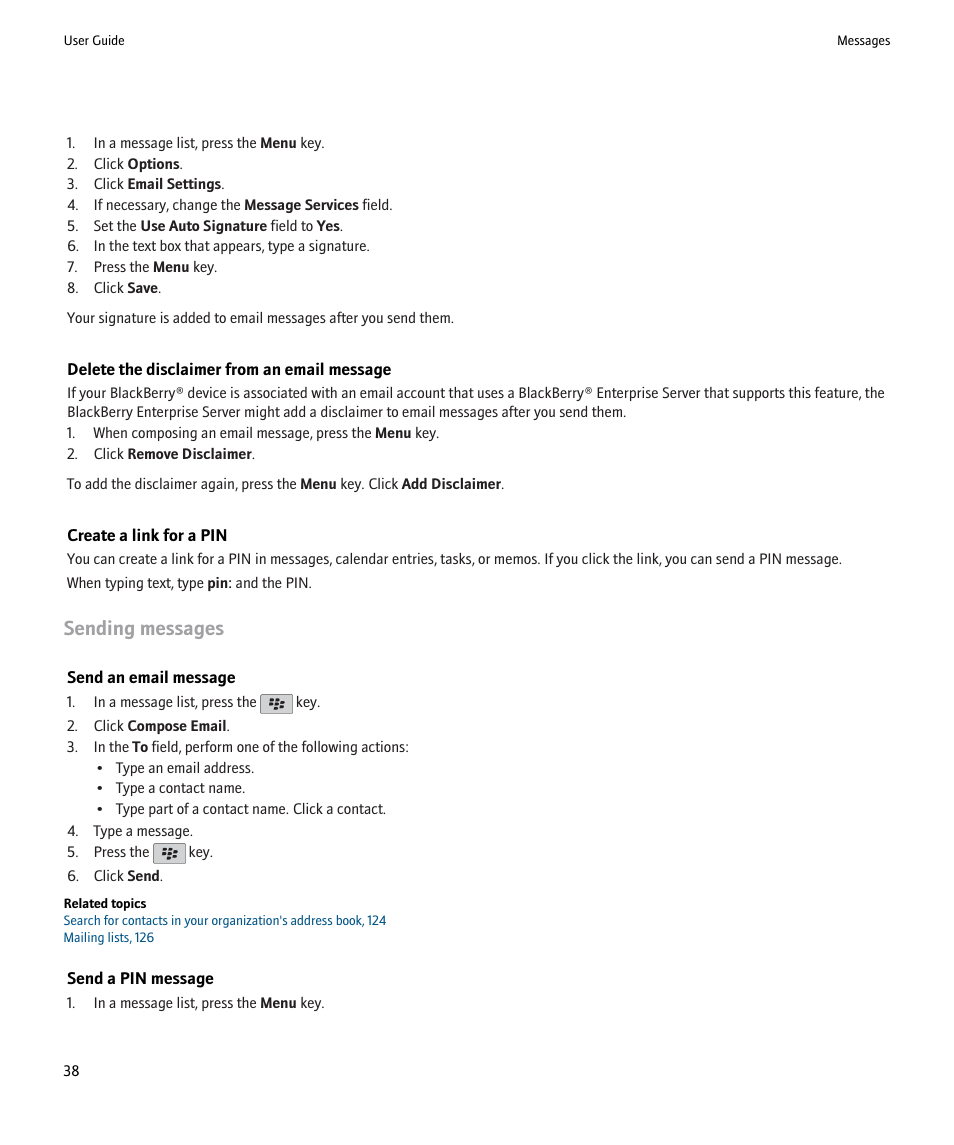 Sending messages | Blackberry 9000 User Manual | Page 40 / 275