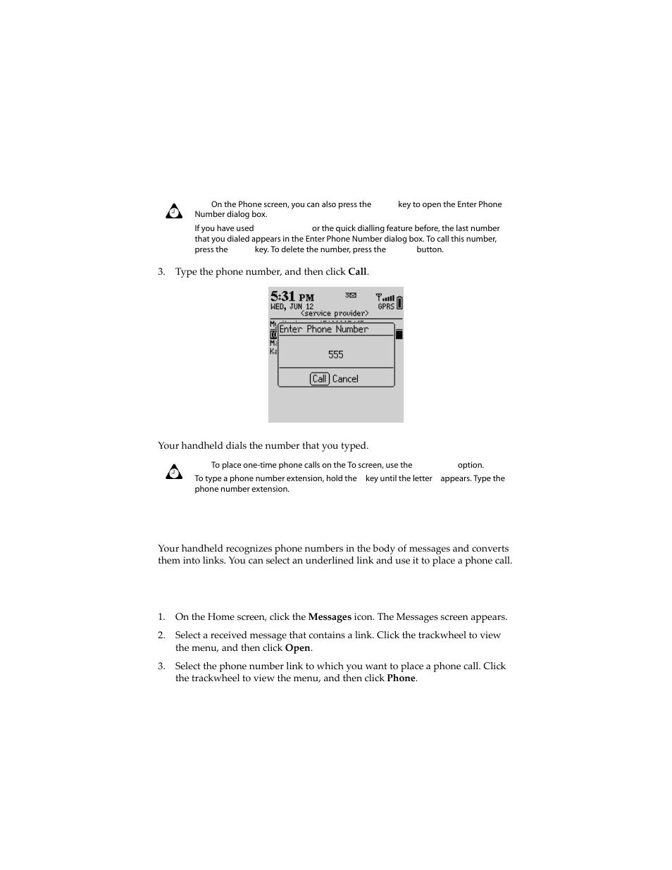 Placing phone calls using links, To place phone calls using links | Blackberry 6210 User Manual | Page 144 / 311