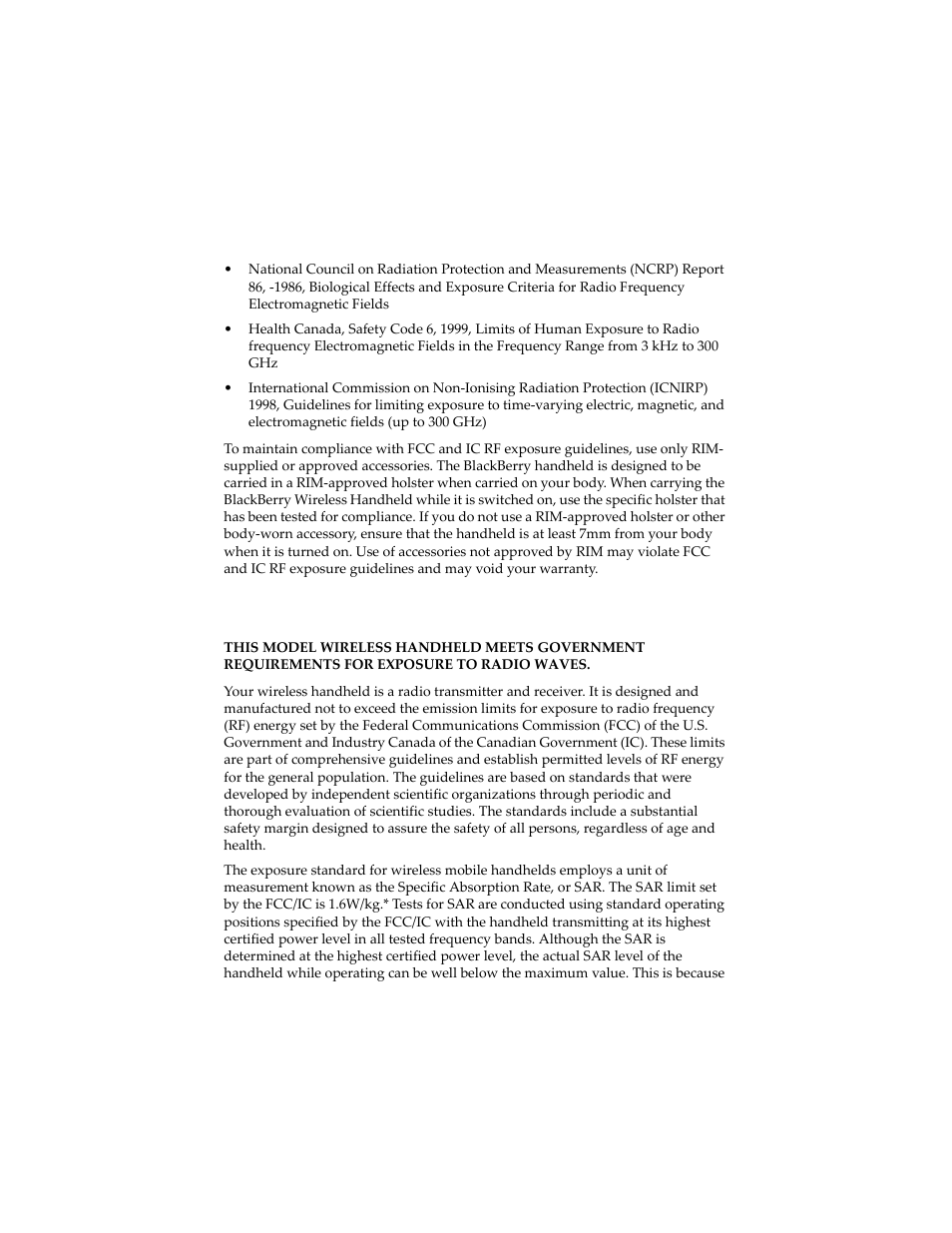 Specific absorption rate data | Blackberry 6210 User Manual | Page 15 / 311