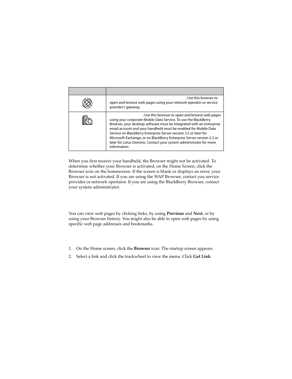 Navigating web pages | Blackberry 6210 User Manual | Page 167 / 311