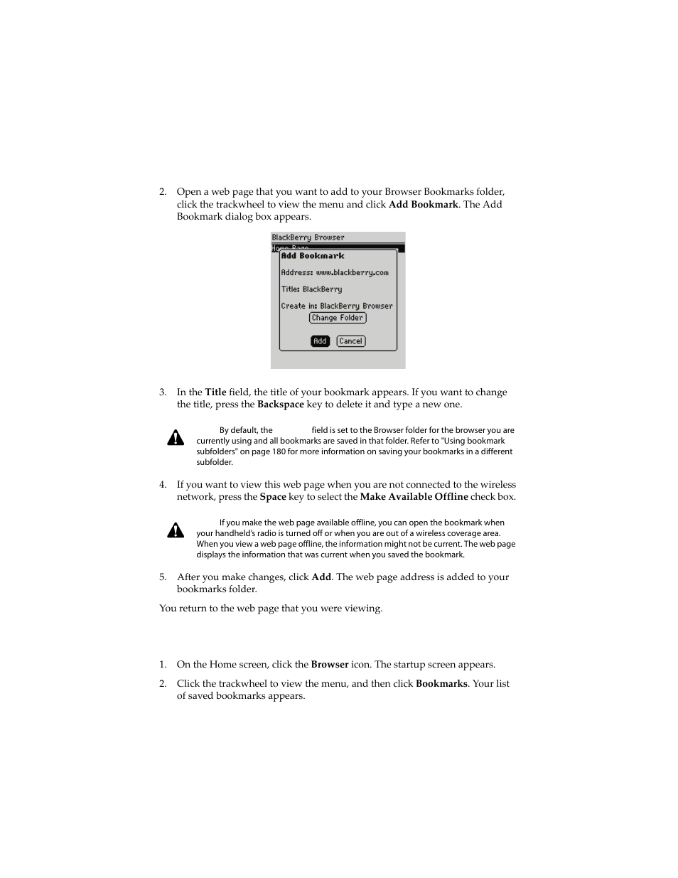 To edit bookmarks | Blackberry 6210 User Manual | Page 177 / 311