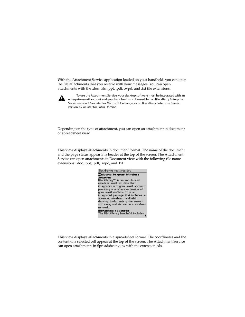 Before you begin, Attachment service views, Before you begin attachment service views | Blackberry 6210 User Manual | Page 186 / 311