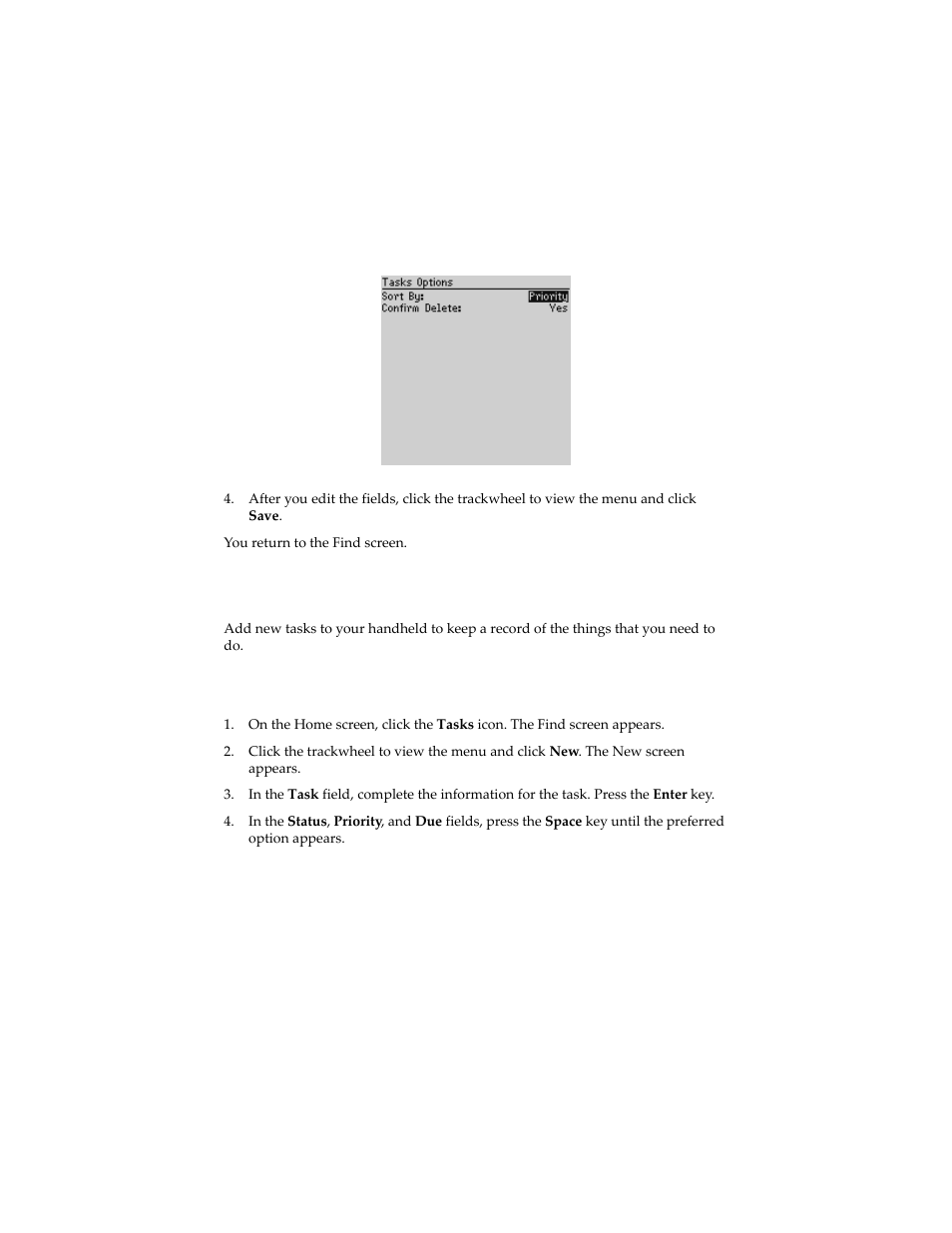 Adding tasks, To add tasks | Blackberry 6210 User Manual | Page 201 / 311