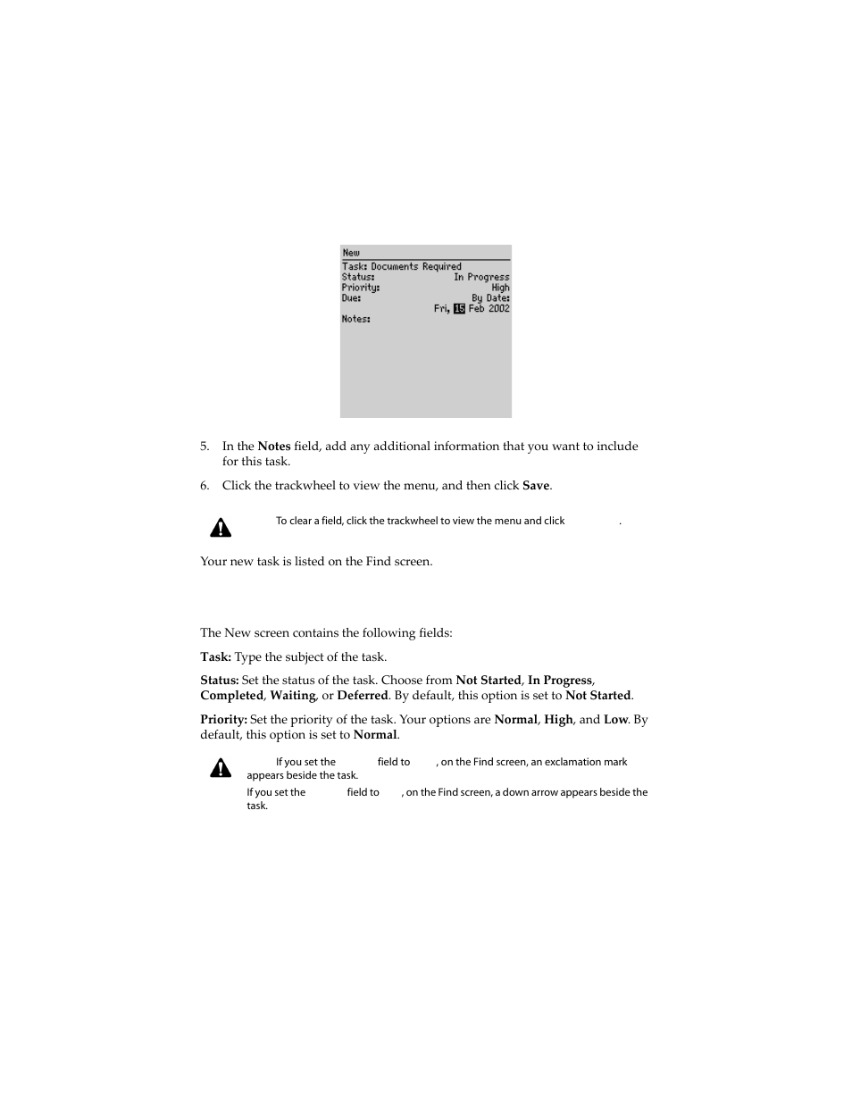 Task fields | Blackberry 6210 User Manual | Page 202 / 311