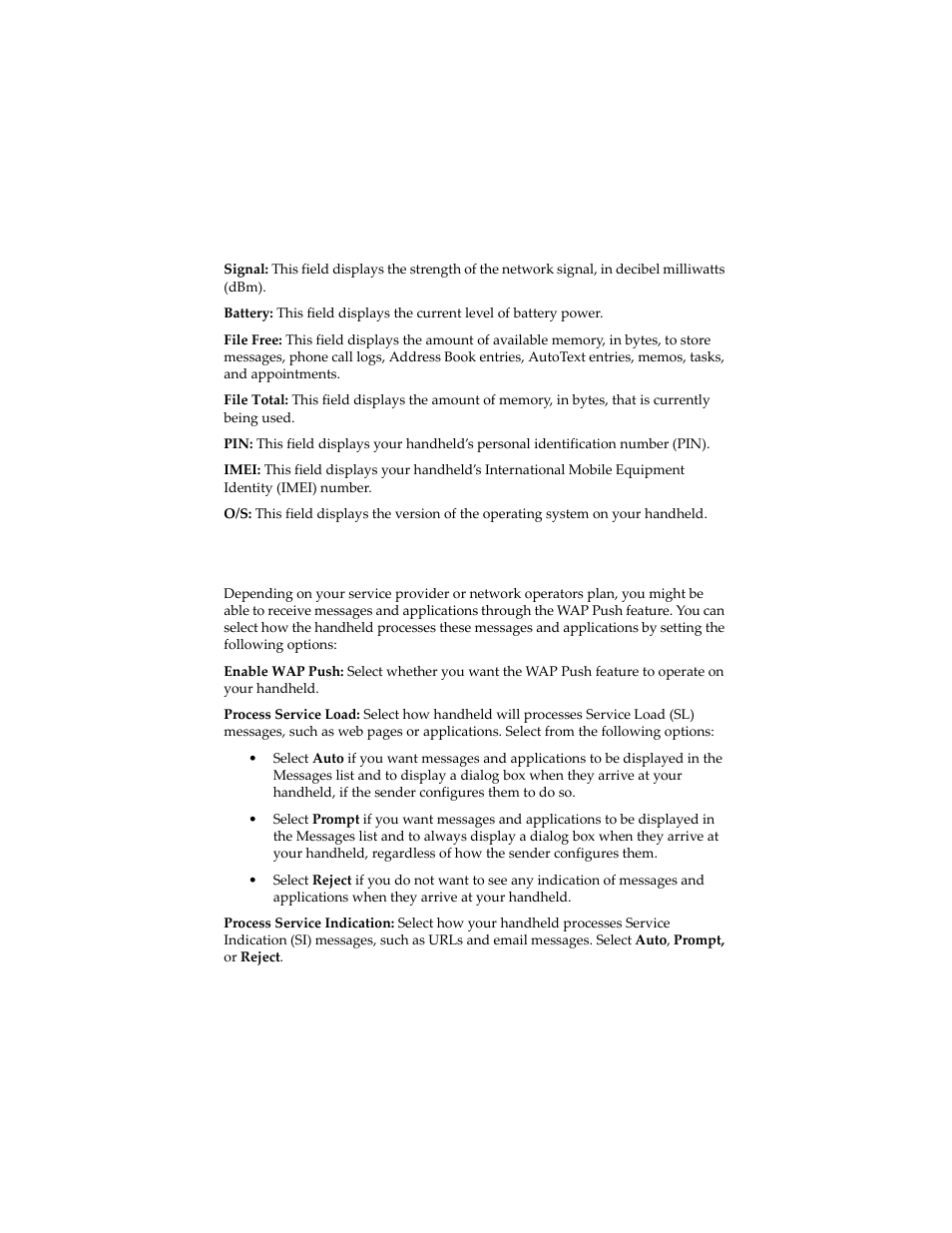 Wap push | Blackberry 6210 User Manual | Page 260 / 311
