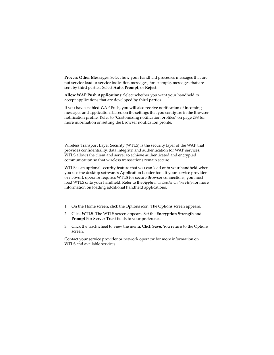 Wtls | Blackberry 6210 User Manual | Page 261 / 311