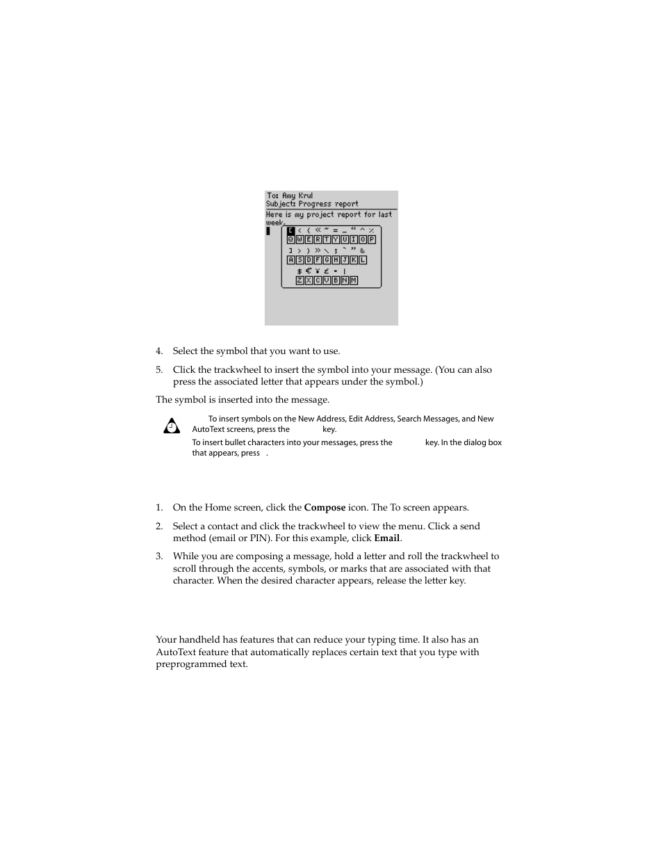 To insert special characters, Formatting your messages | Blackberry 6210 User Manual | Page 52 / 311