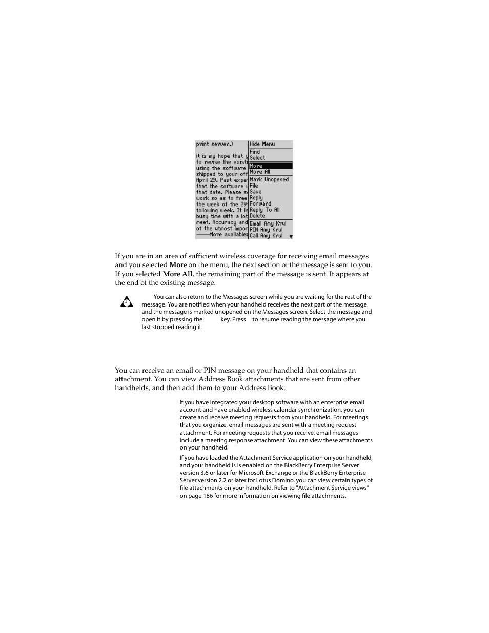 Managing attachments | Blackberry 6210 User Manual | Page 68 / 311