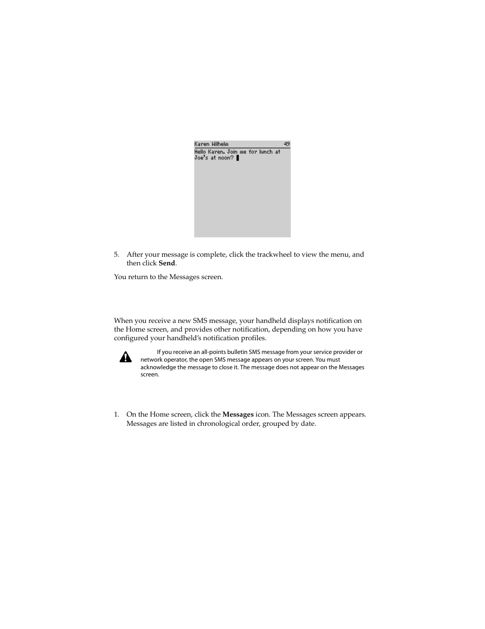 Reading sms messages, To read an sms message | Blackberry 6210 User Manual | Page 81 / 311