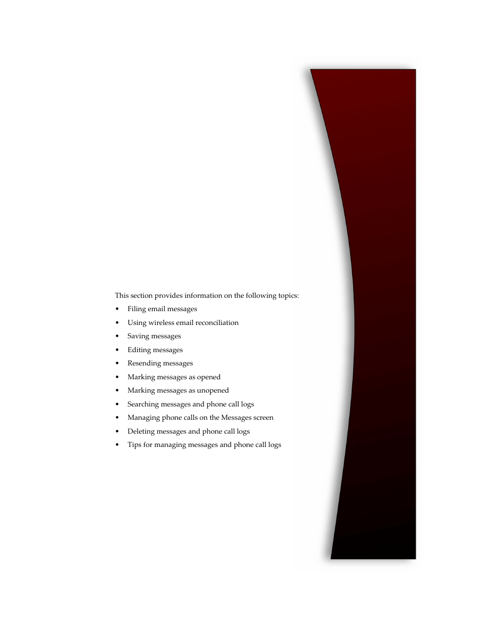 Managing messages and phone call logs, Chapter 4 | Blackberry 6210 User Manual | Page 87 / 311