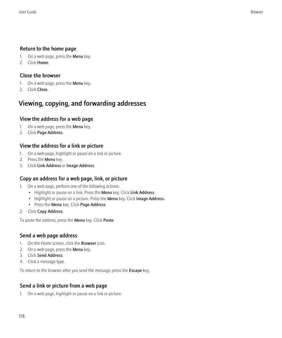 Viewing, copying, and forwarding addresses | Blackberry CURVE 8980 User Manual | Page 180 / 443