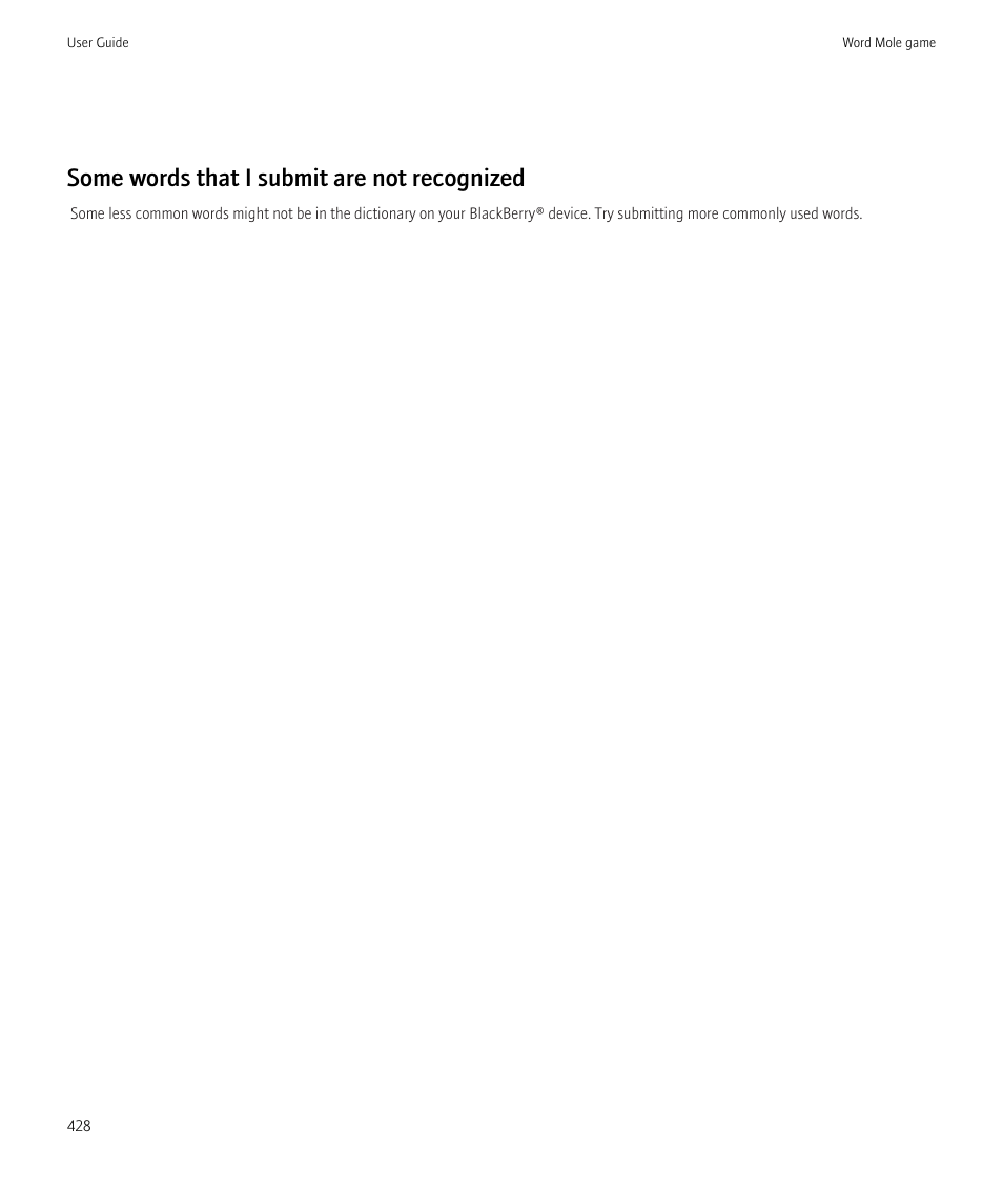 Some words that i submit are not recognized | Blackberry CURVE 8980 User Manual | Page 430 / 443
