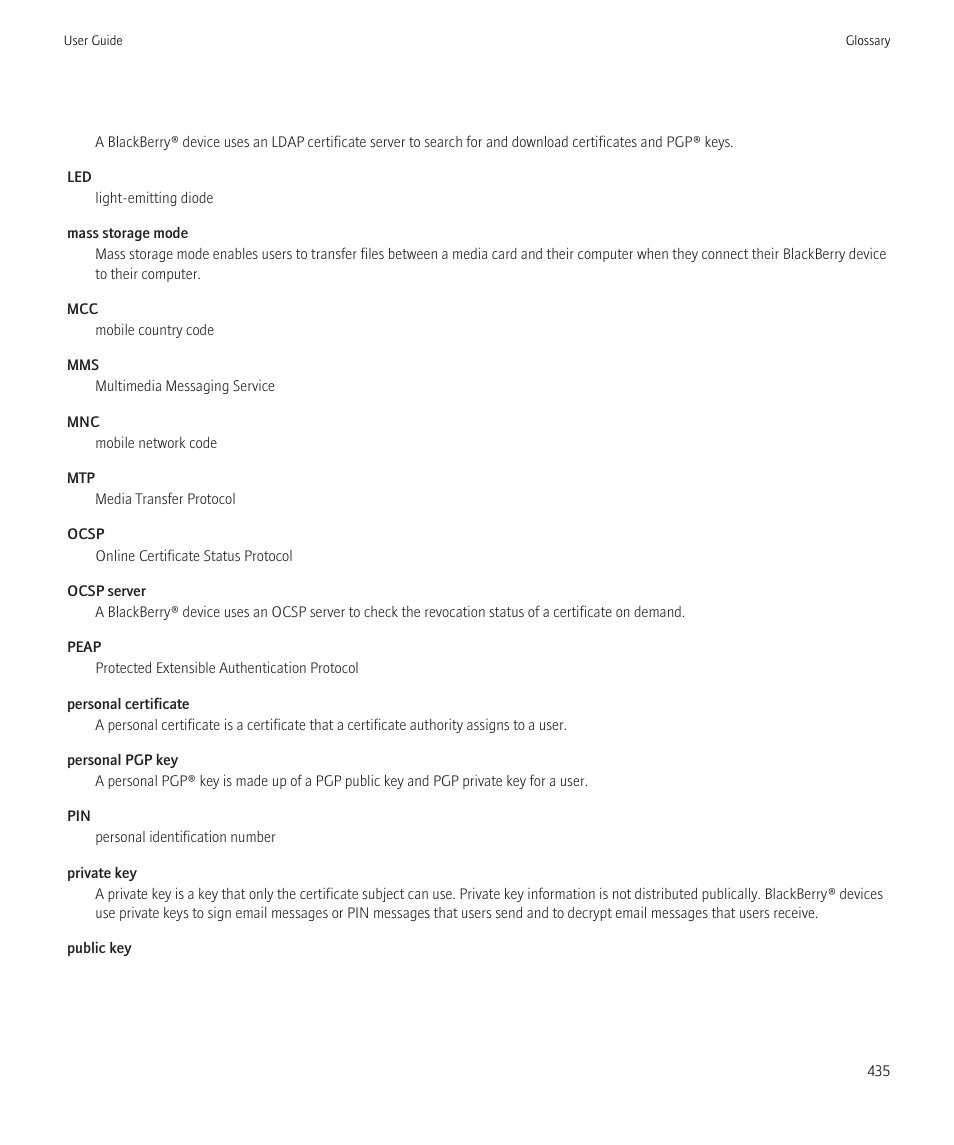 Blackberry CURVE 8980 User Manual | Page 437 / 443