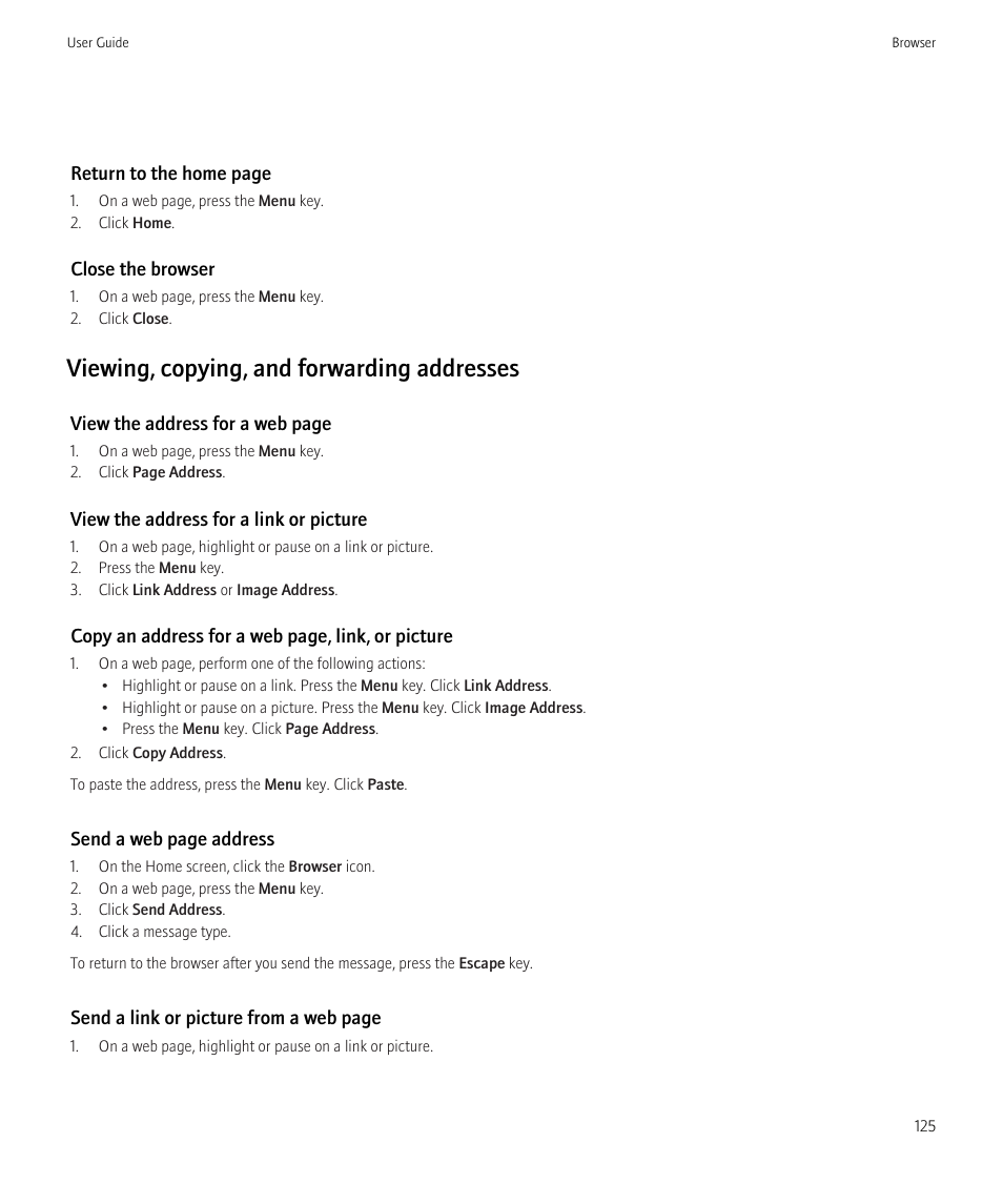 Viewing, copying, and forwarding addresses | Blackberry CURVE 8350I User Manual | Page 127 / 318