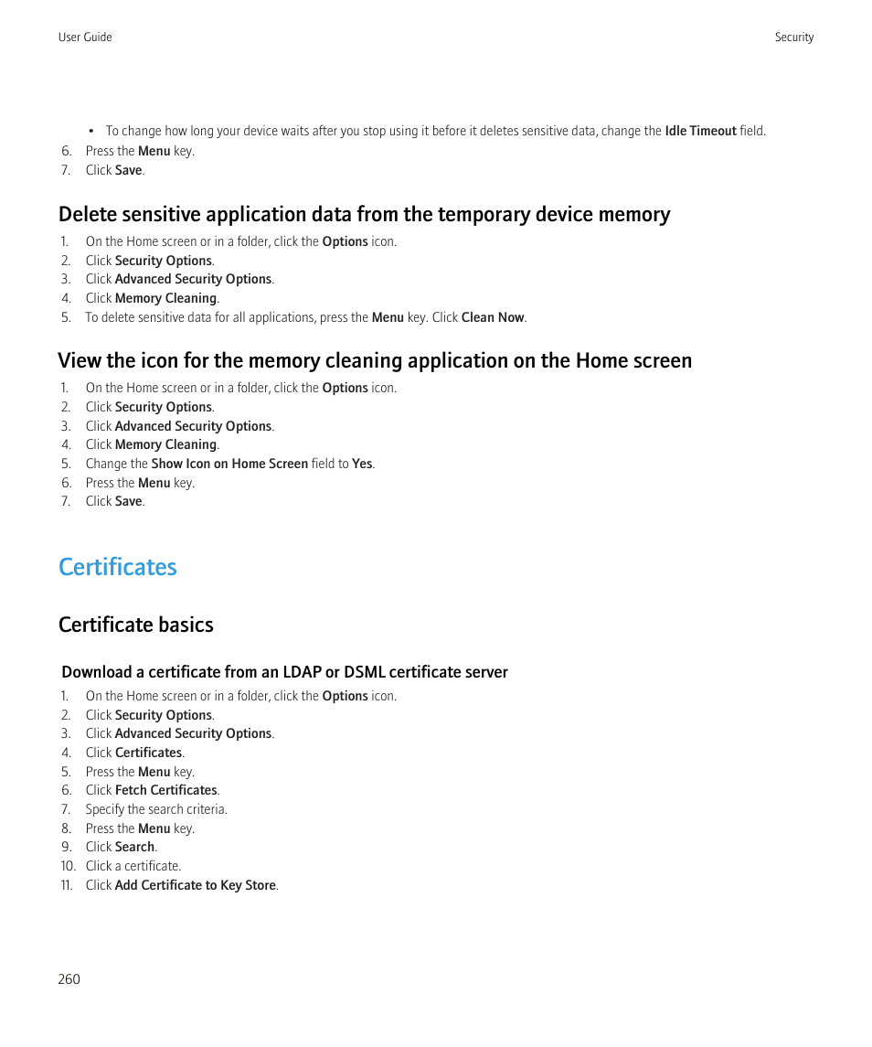Certificates, Certificate basics | Blackberry CURVE 8350I User Manual | Page 262 / 318