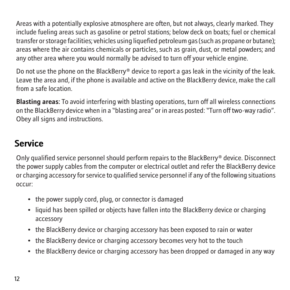 Service | Blackberry Storm 9530 User Manual | Page 14 / 36