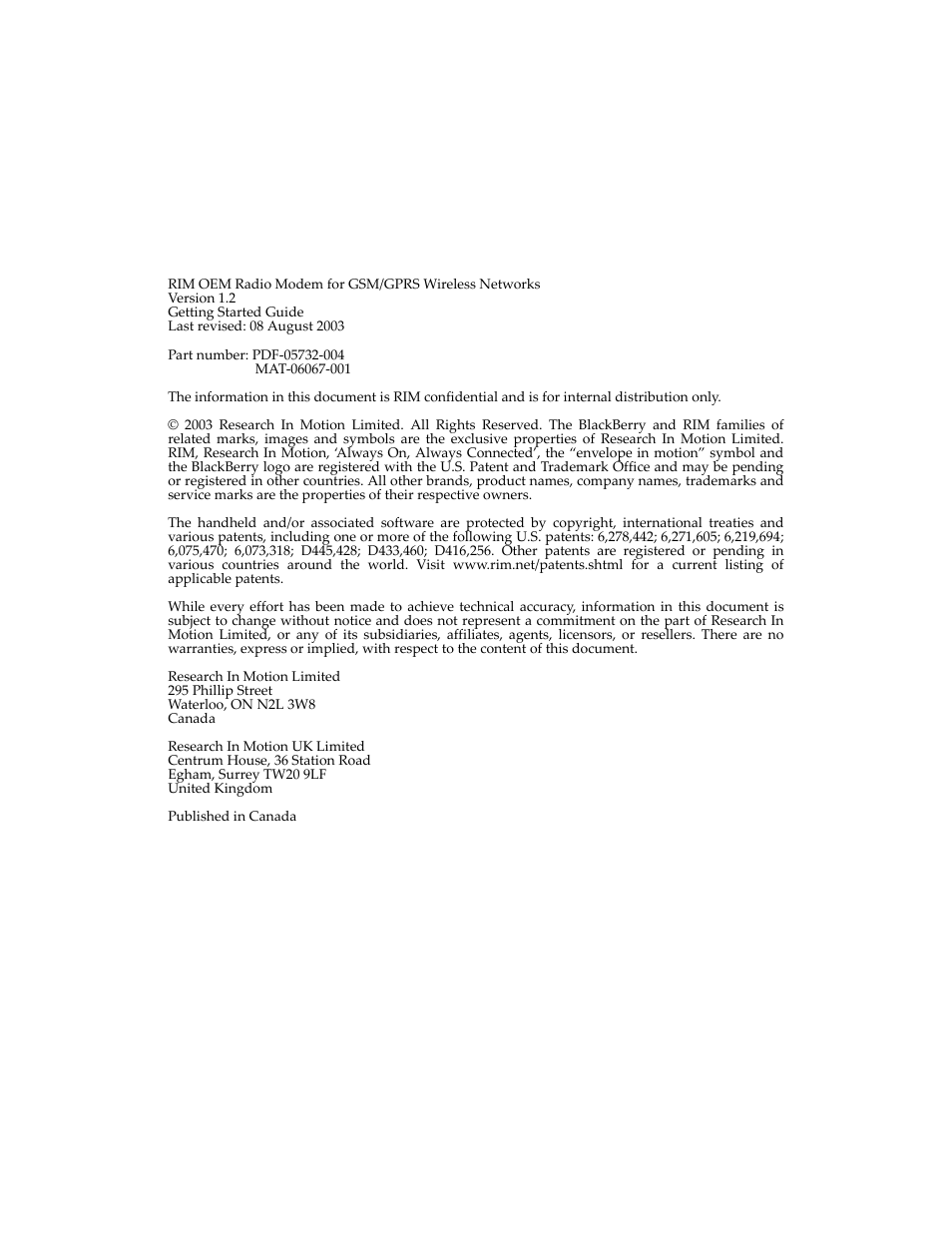 Blackberry 1802G User Manual | Page 2 / 28