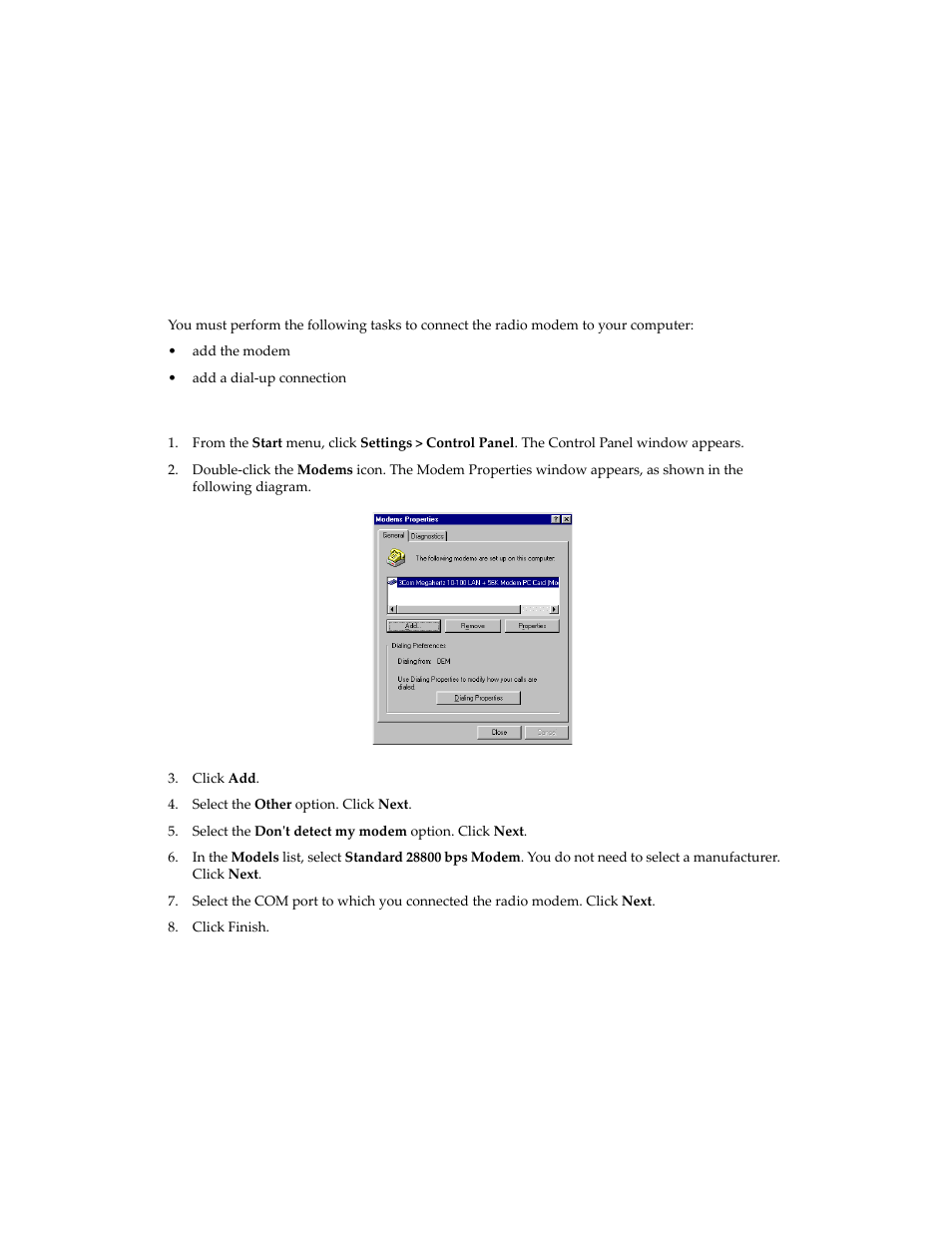 Connecting with windows 95/98 | Blackberry 1802G User Manual | Page 22 / 28