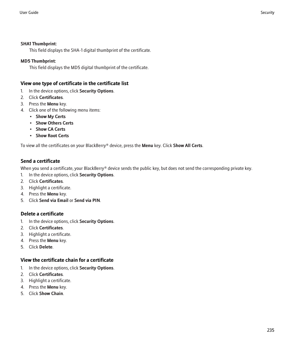 Blackberry Pearl 8220 User Manual | Page 237 / 277