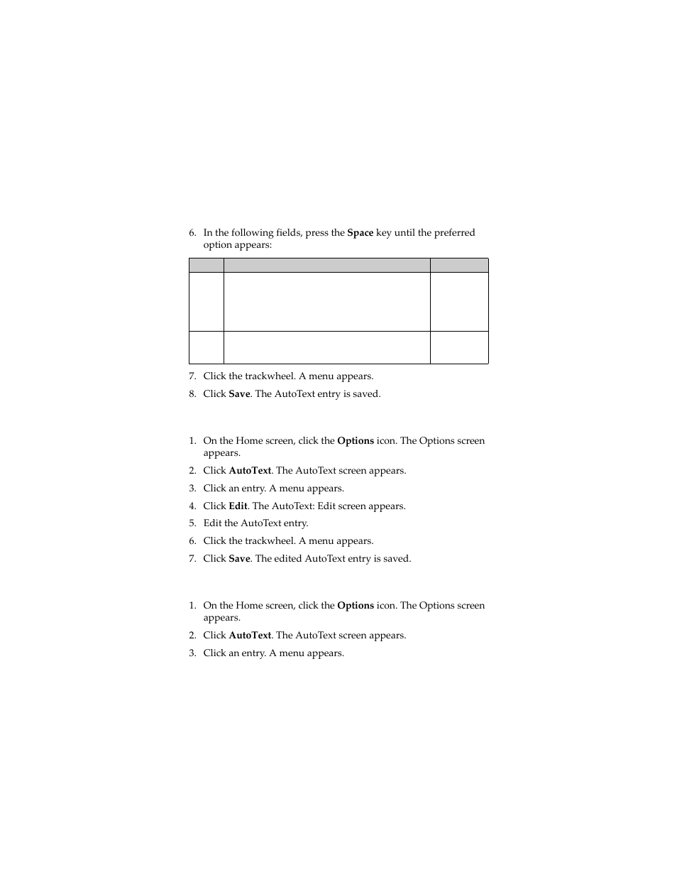 Edit an autotext entry, Delete an autotext entry | Blackberry 7230 User Manual | Page 113 / 152