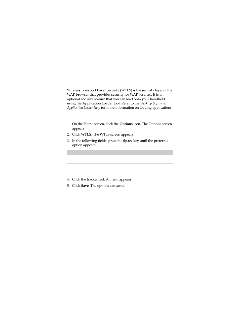 Wtls, Set wtls options | Blackberry 7230 User Manual | Page 132 / 152