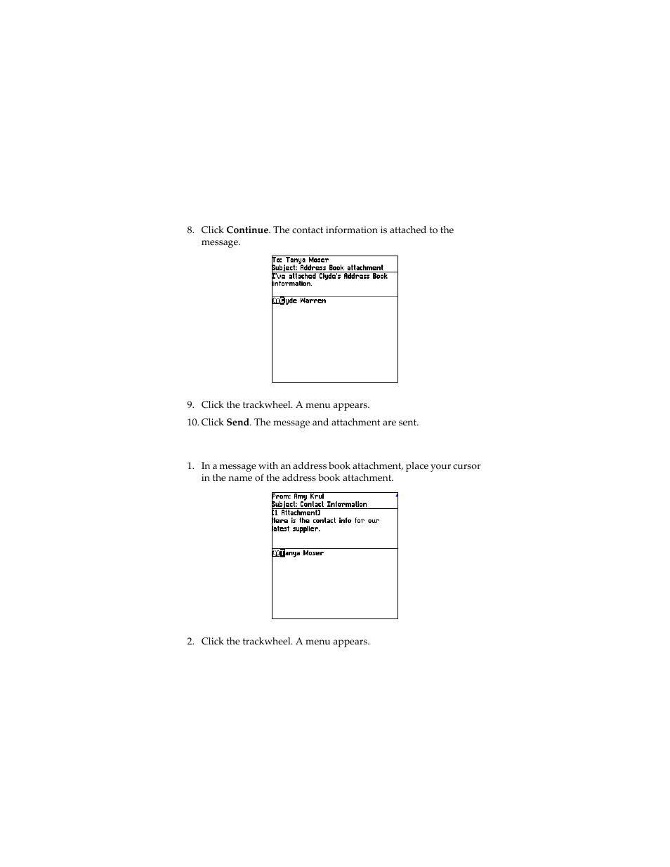 Open an address book attachment | Blackberry 7230 User Manual | Page 16 / 152
