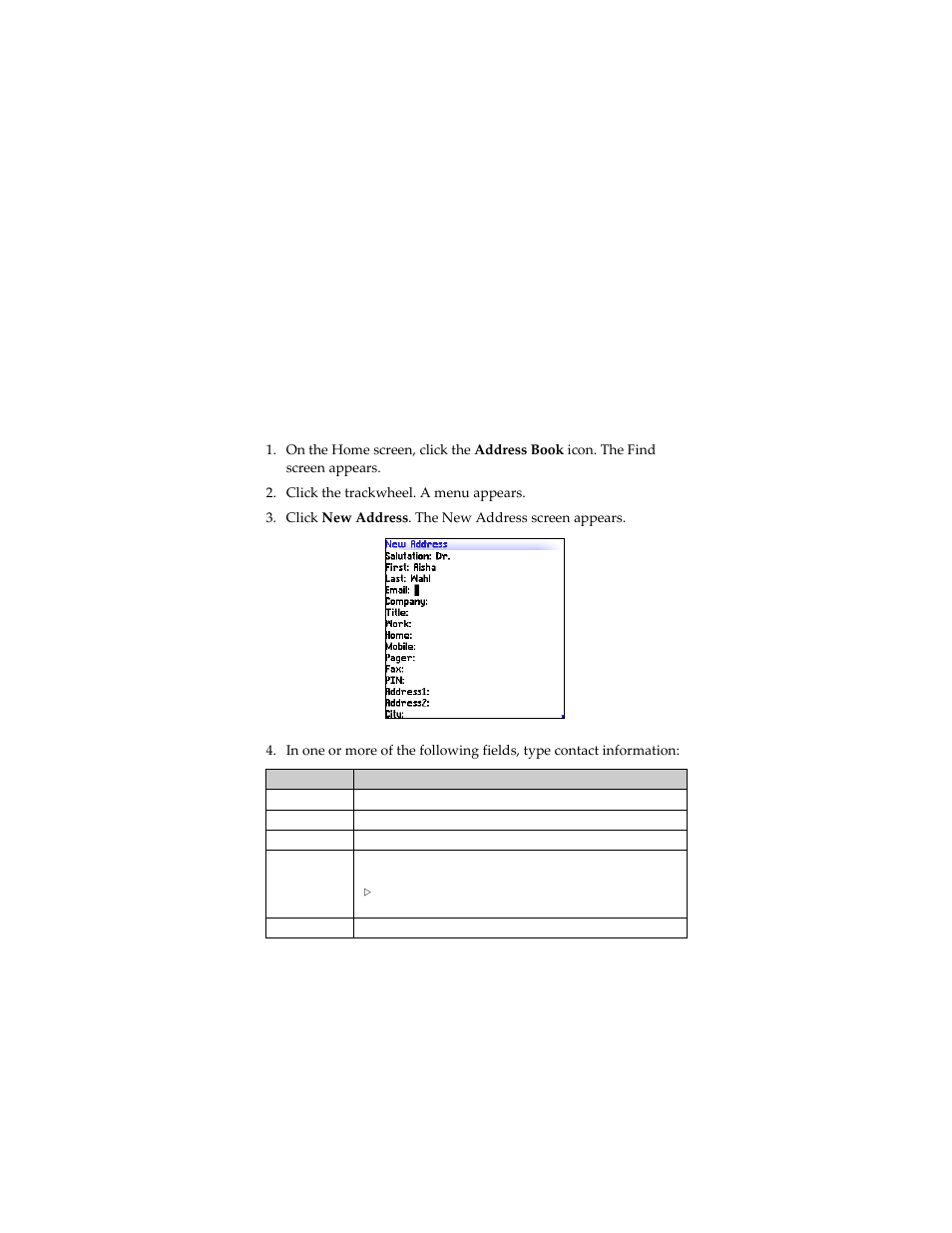 Adding contacts, Create a contact | Blackberry 7230 User Manual | Page 36 / 152