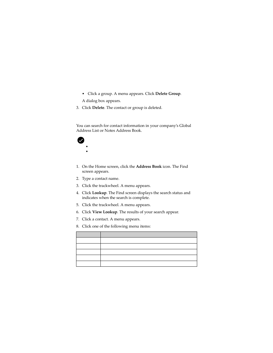 Search for a contact in a remote address book | Blackberry 7230 User Manual | Page 42 / 152