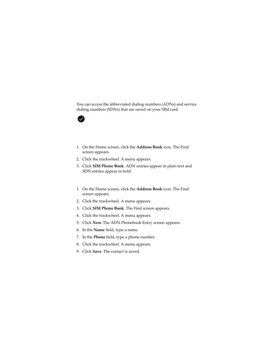 Managing the sim card phone book | Blackberry 7230 User Manual | Page 44 / 152