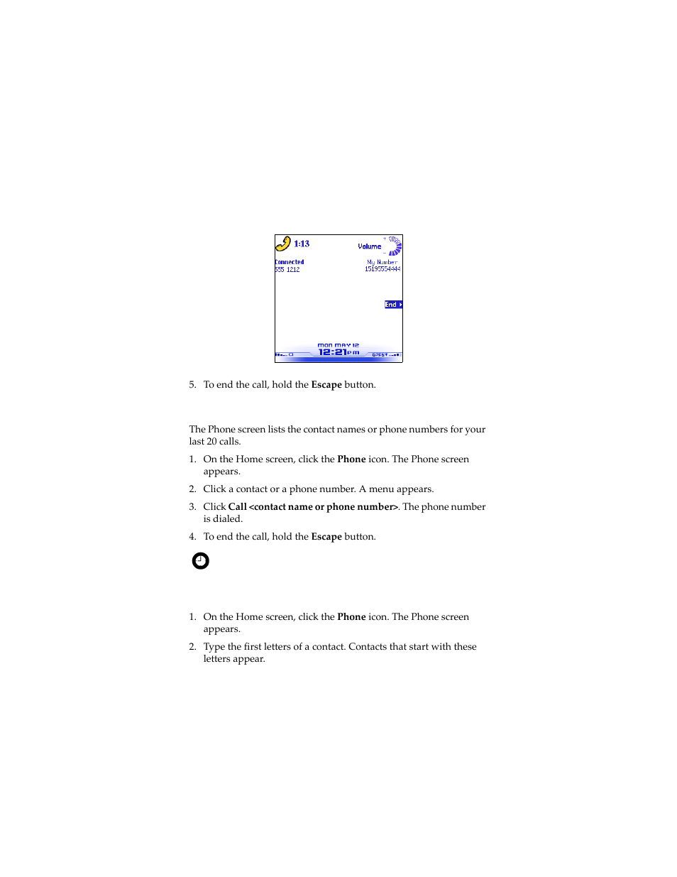 Call a contact that appears on your phone screen, Call a contact in your address book | Blackberry 7230 User Manual | Page 49 / 152