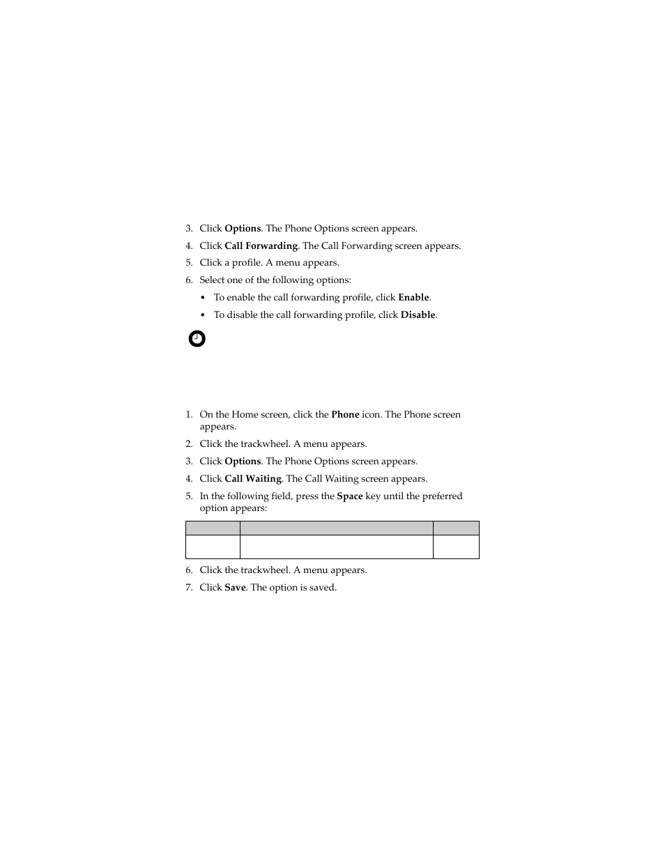 Setting call waiting, Set call waiting | Blackberry 7230 User Manual | Page 62 / 152